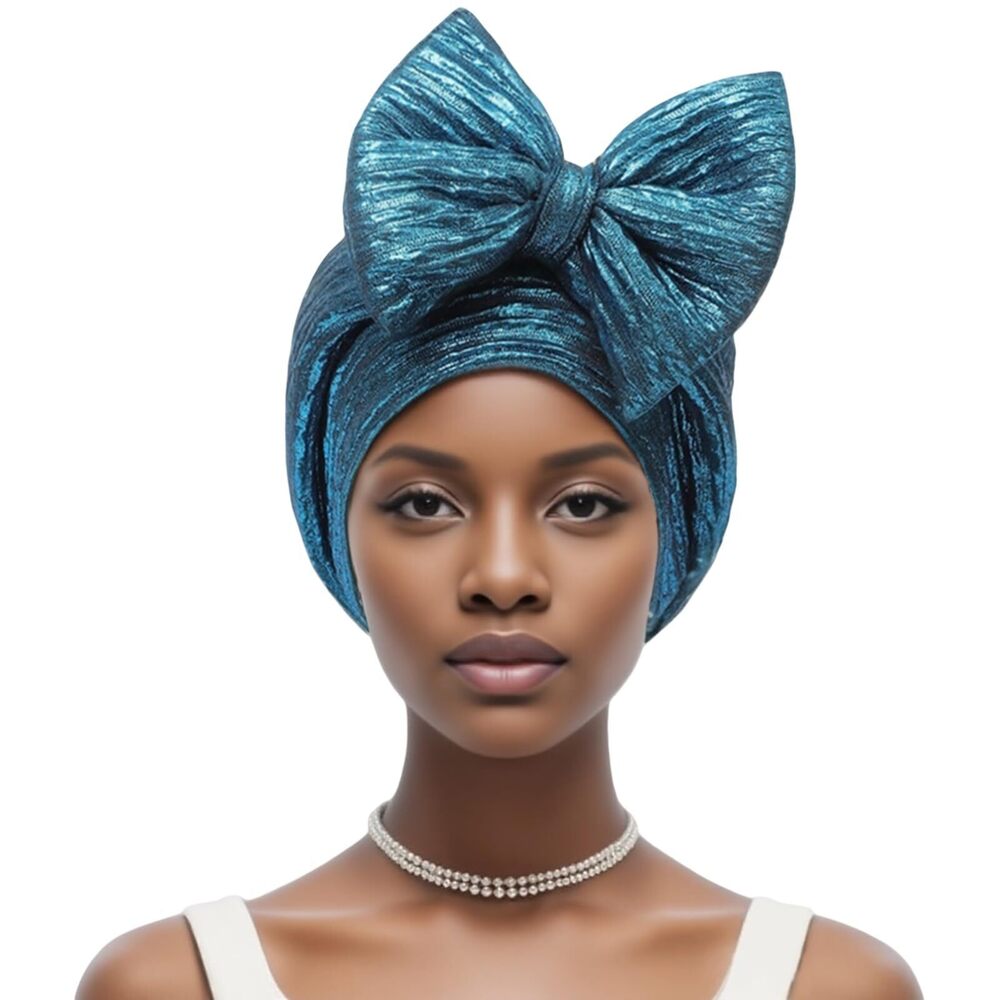 2299 Turbans African Head Wraps Bow Decoration Elastic Headwear Nigerian